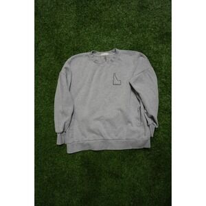 Zenana Sweatshirts Womens XL Gray Home Casual Crew Neck Side Pockets Pullover